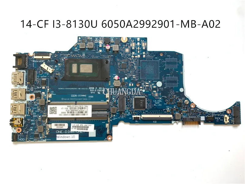 

For HP Laptop 14-CF 14-CR 14S-CR 14S-CF Mainboard L33910-601 I3-8130U TPN-I130 6050A2992901