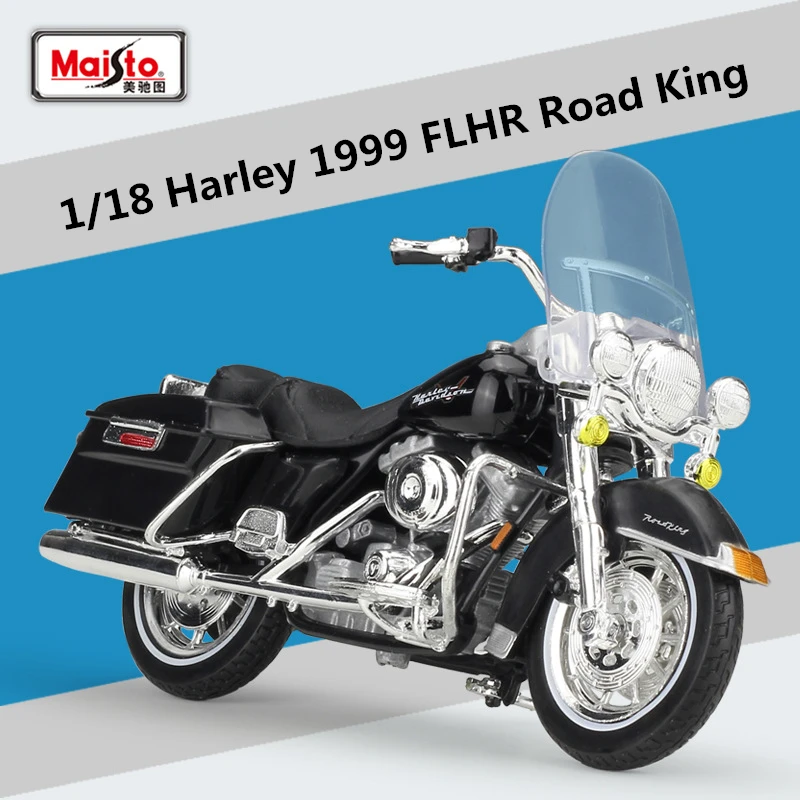 Maisto Tỉ Lệ 1:18 Harley Davidson 1999 FLHR Road King Hợp Kim Cổ Điển Mô Hình Xe Máy Mô Phỏng Kim Loại Đồ Chơi Mô Hình Xe Máy Trẻ Em Quà Tặng