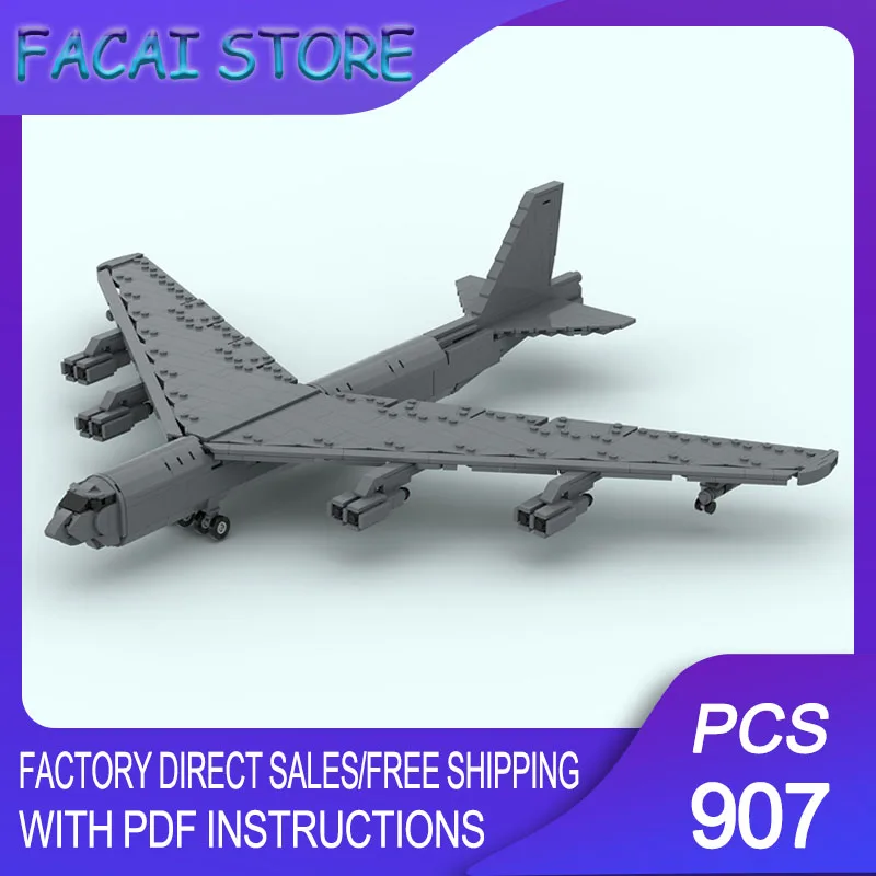 

Fighter Model Moc Building Bricks USAF Boeing B-52 Stratofortress (1:100) Technology Blocks Christmas DIY Toy Construction Gifts