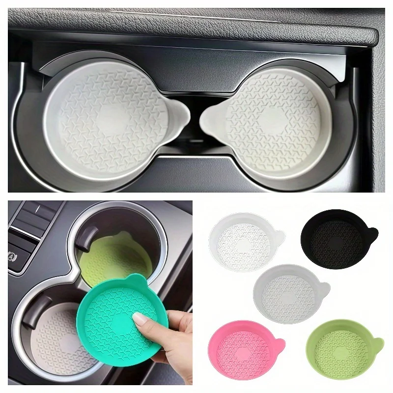 Car Water Cup Base Silicone Car Cup Mat Anti-Slip Heat Resistant Universal Auto Interior Accessories