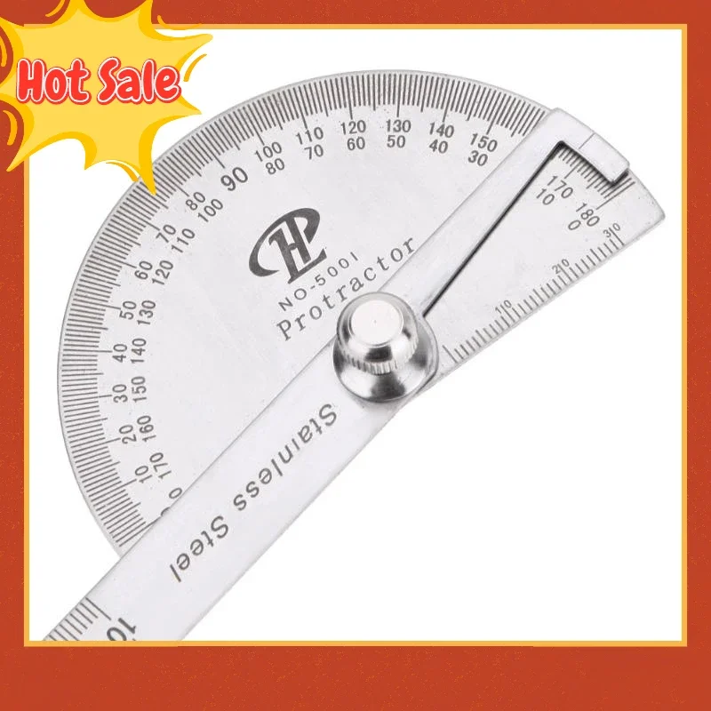 180 Degree Stainless Steel Protractor Angle Finder Rotary Measuring Ruler Measuring Ruler Woodworking Tools for Measuring Angles