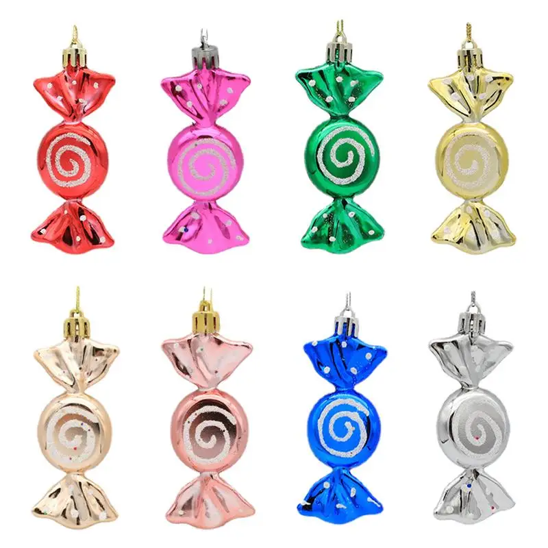 6pcs Christmas Candy Pendant Xmas Tree Hanging Ornaments Christmas Decorations For Home 2024 Navidad Noel New Year Kids Gift