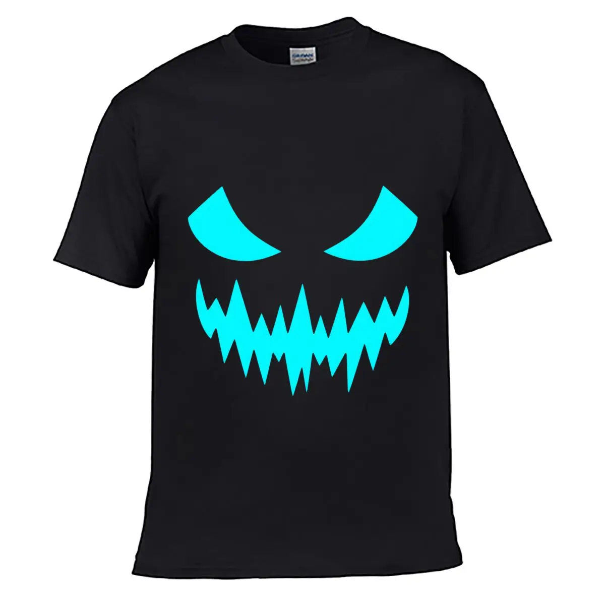 Monster Face Jagged Teeth Horror Halloween Design Loose Casual Tee