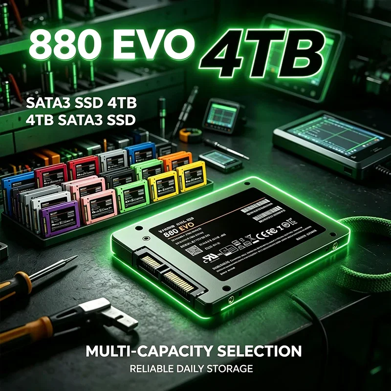 13 Colors 880EVO SATA3 SSD 2.5 Inch Internal Solid State Drive 7400MB/s High Speed V-NAND SSD for Laptop Desktop PC Upgrade