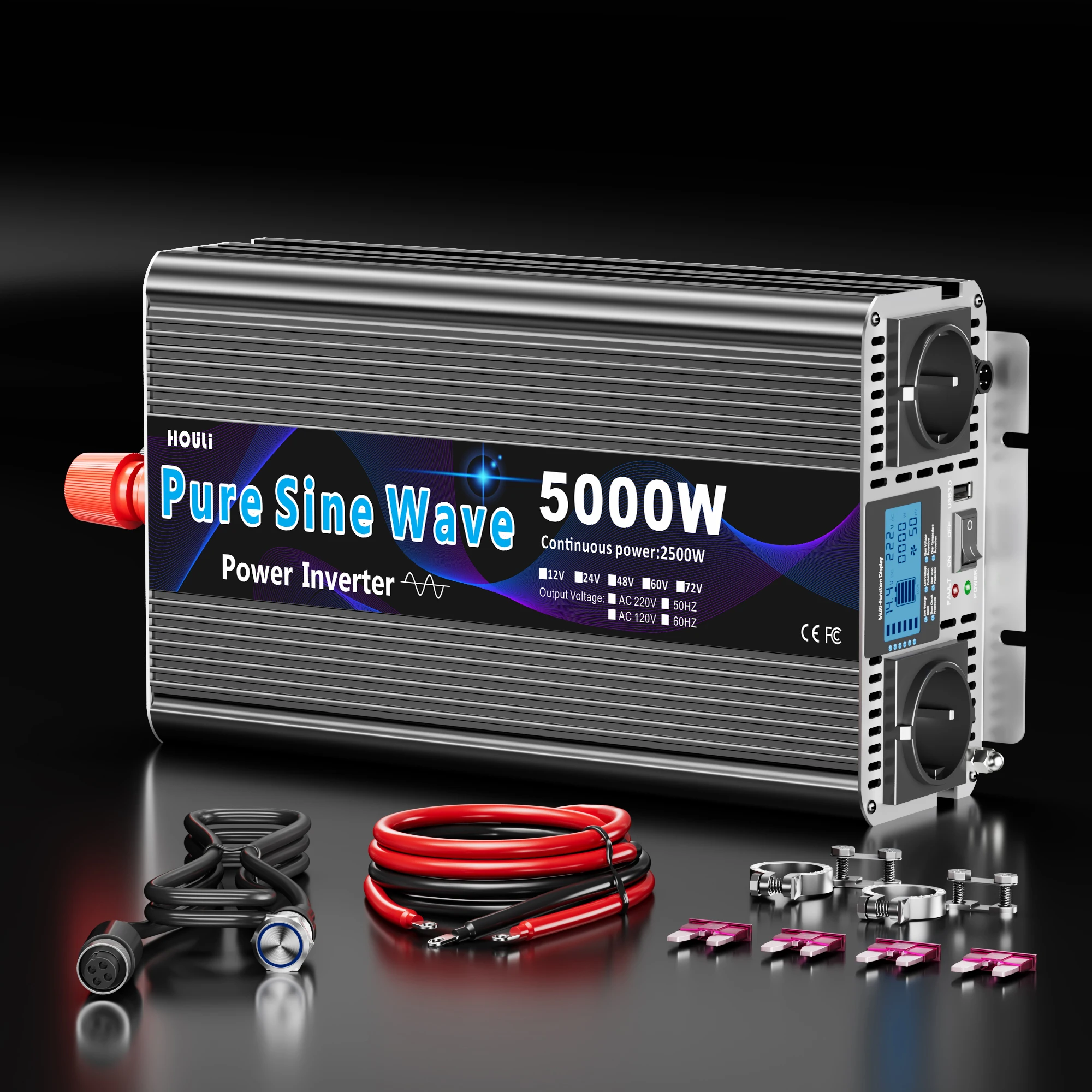 12V to 220V Pure Sine Power Inverter 5000W/6000W — High Efficiency | Off-Grid Solar & Caravan