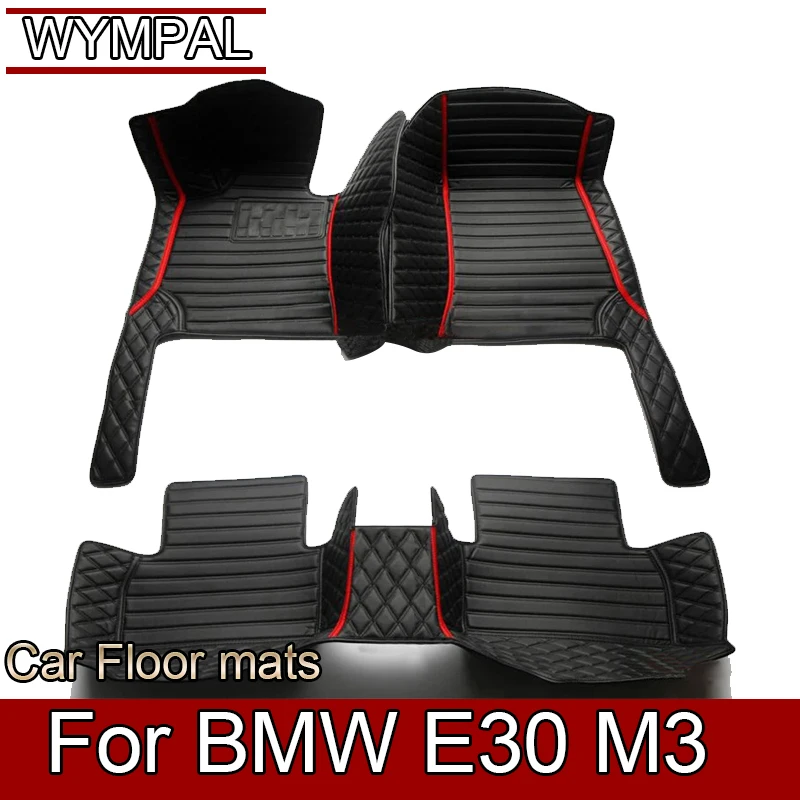 Custom Automotive Car Floor Mats For BMW E30 M3 1986 1987 1988 1989 1990 Auto Luxury Leather Men Women Car Mats Full Coverage