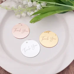 Round Acrylic Mirror Thank You Tag Wedding Engagement Birthday Party For Guest Gift Home Decor With Hole to Hang