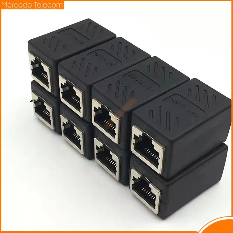 10 unids/lote extensor de Cable Ethernet, acoplador RJ45 cat 5 cat 6, conector extensor-acoplador Ethernet hembra a hembra