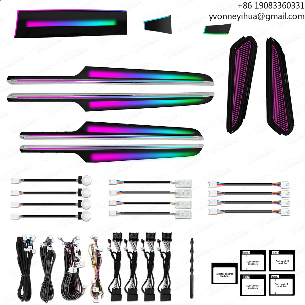 

64 цвета, динамическое окружающее освещение для Porsche Macan 2014-2022025, аксессуары для внутреннего светодиодного атмосферного освещения