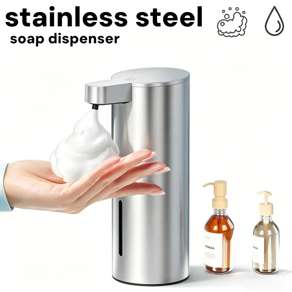 Automatic Foam Soap Dispenser Stainless Steel Touchless Infrared Sensor Wall & Desktop Soap Machine For Bathroom Kitchen Sink