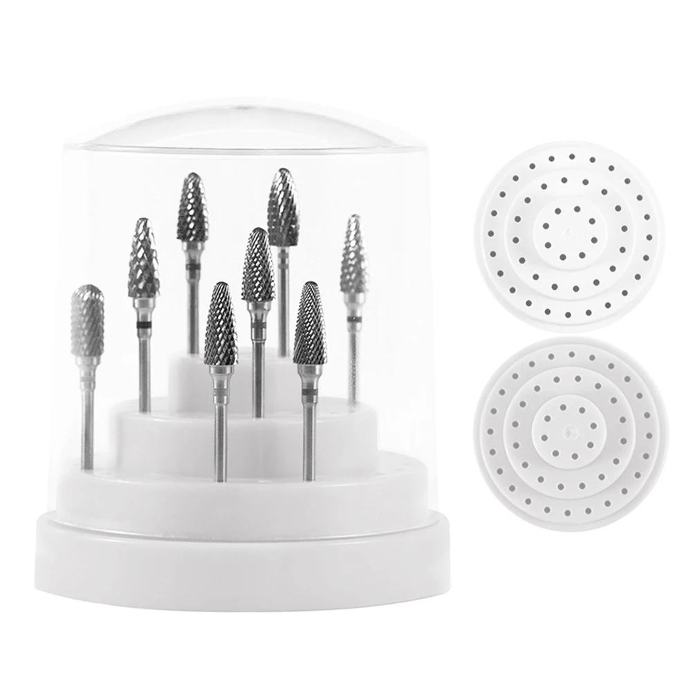 

1pc Grinding Head Storage Box 48 Holes Nail Bit Holder Dustproof Plastic Organizer Manicure Container Display Box for Home