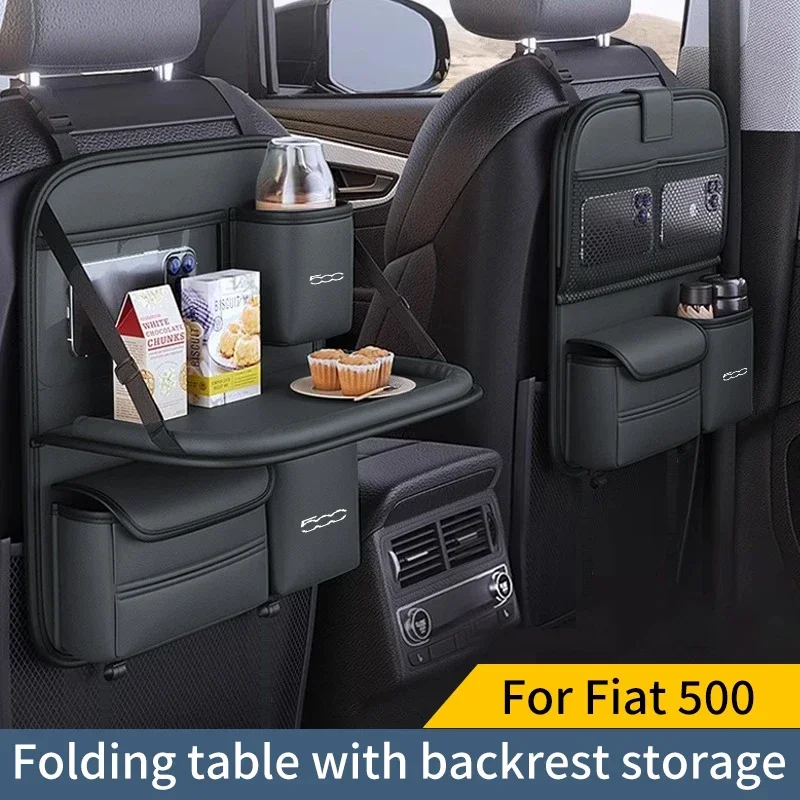 

For Fiat 500 500C 500X Car Seat Back Storage Small Table Board Car Storage Bag Multifunctional Storage Bag Tissue Box