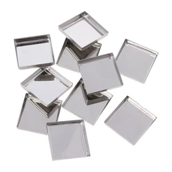 OOTDTY 10 Pcs New 3 Size Empty Magnetic For Eye Eyeshadow Shadow Makeup Powder Fundation Refill Palette Silver