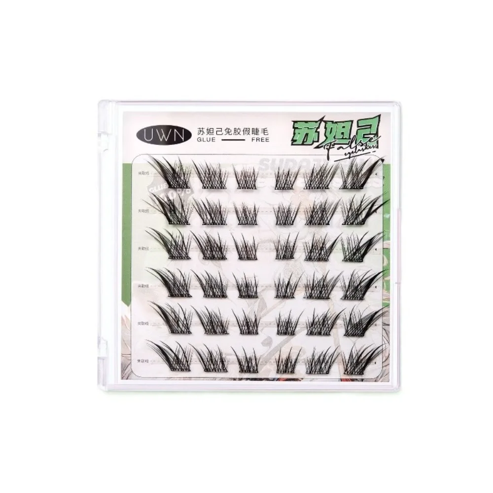 Flauschige DIY selbstklebende Wimperncluster, wiederverwendbar, dünner Kleber, falsche Wimpern, Verlängerung, Make-up, kleberfrei, gefälschte Wimpern, Mädchen