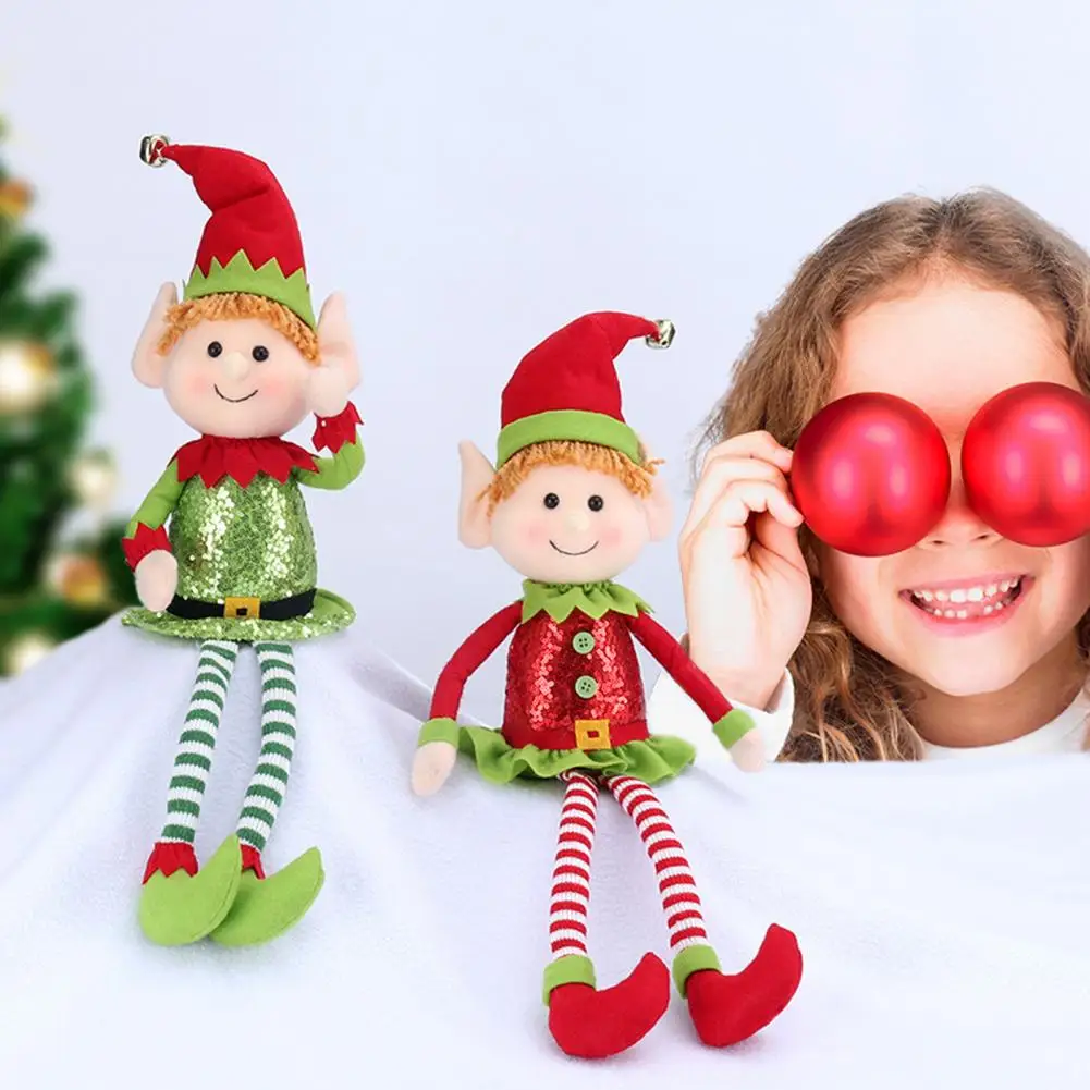 Christmas Elf Shape Decoration Christmas Elf Decoration Colorful Long-legged Plush Toy 65cm Christmas Elf Decoration for Party