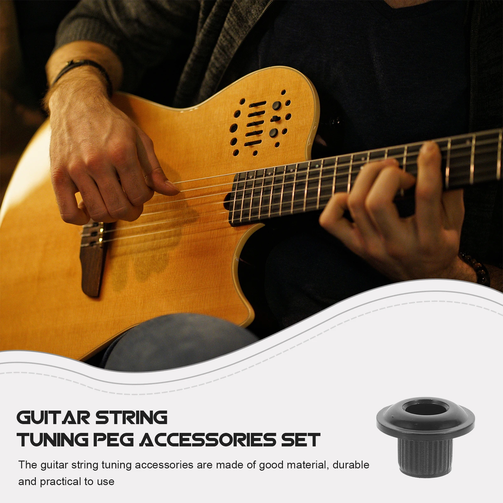 

18 Sets Tuners Button Plated Hat Guitar Replacement Tuning Pegs Knobs Abs+metal