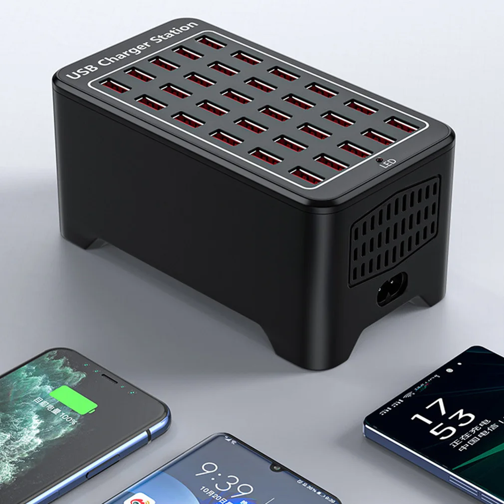 Hot 30 Ports Wall Desktop Charging Station Dock 150W USB HUB Fast Charger for Mobile Phone Power Adapter Dropshipping Wholesale