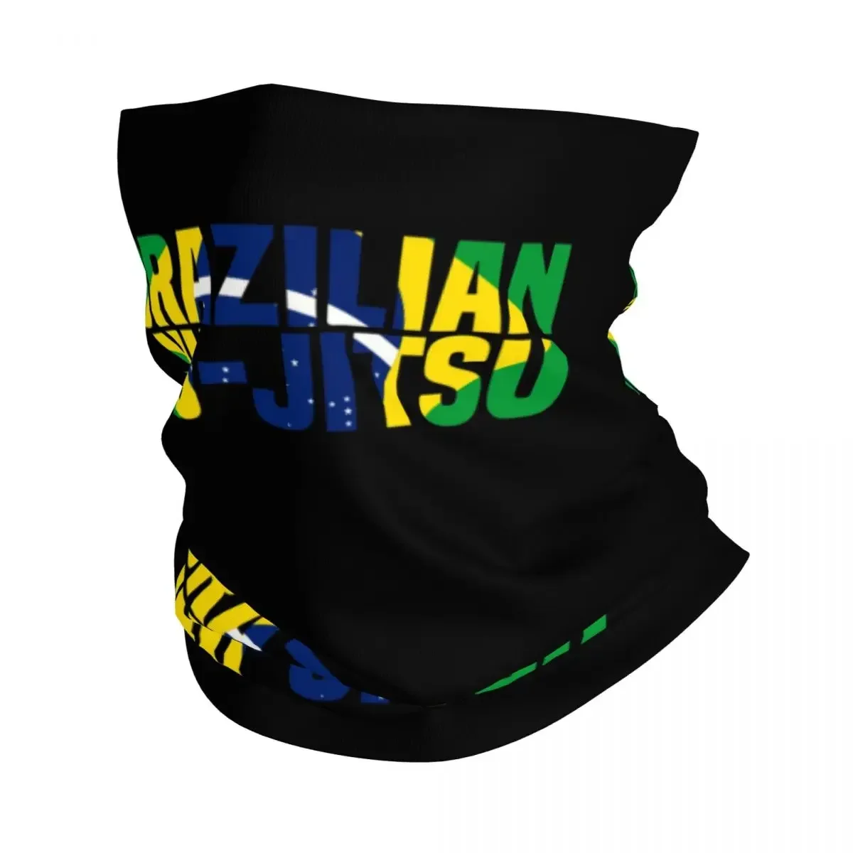 Brazilian Jiu Jitsu BJJ Brazil Flag Neck Gaiter Women Men UV Protection Winter Jiu-Jitsu Bandana Scarf for Cycling