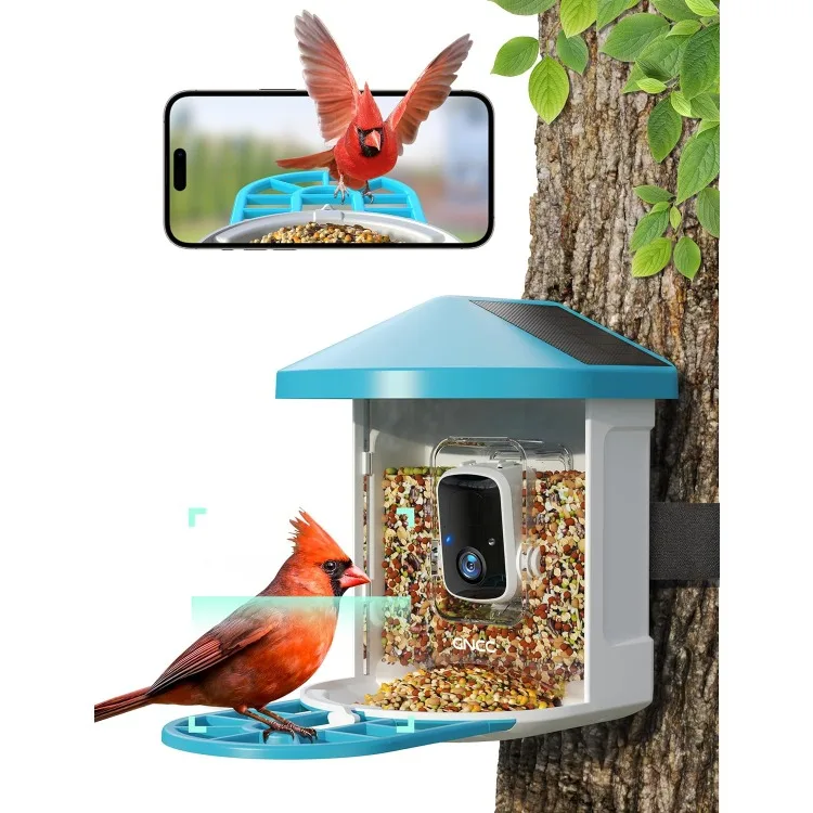 Smart Bird Feeder with Camera Wireless Outdoor, 1080P Wild Bird Feeders, Squirrel Proof, Auto Bird Video Storage & Instan