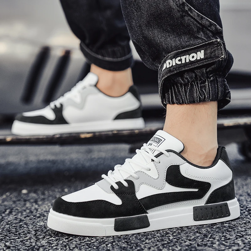 2024 autumn and winter new board shoes plus size men's shoes sports and leisure shoes color blocking trend student low top shoes