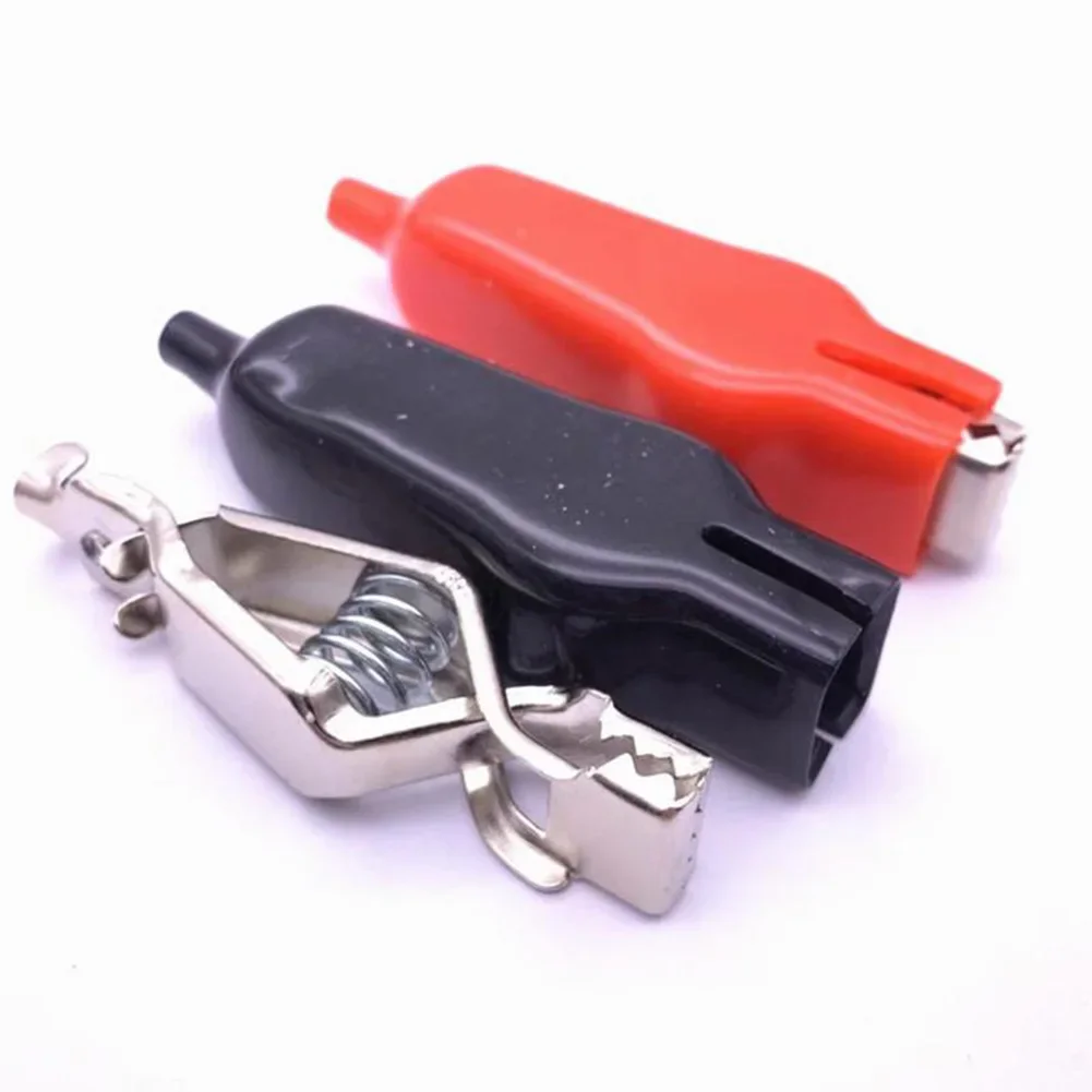 2/10Pcs For Alligator Clip 20A PVC Sheathed Insulated Battery Protection Testing Clip Spring Clip 70mm For Home Improvement