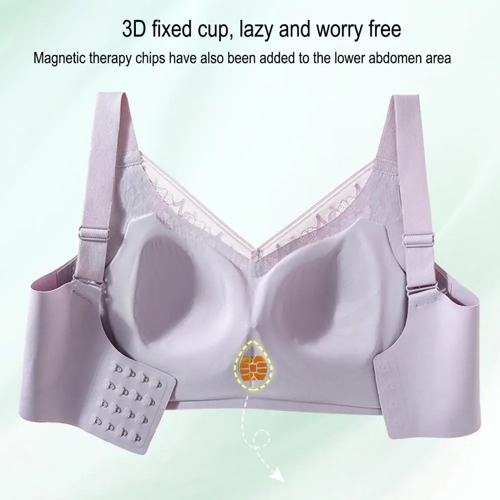 Adjustable Strap Bra Padded Push Up Lace Bra Plus Size Wireless T-shirt Bra Seamless Breathable Supportive for Women