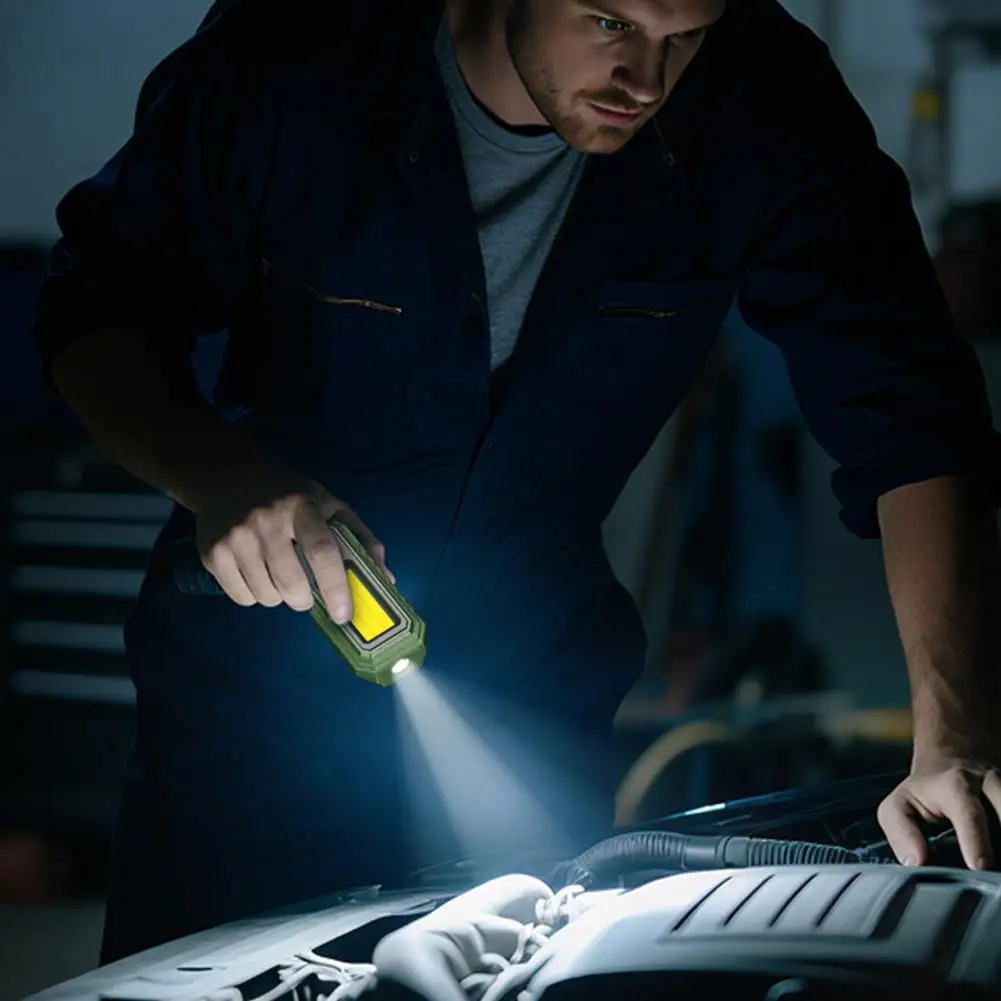 مصباح عمل LED قوي COB مقاوم للماء بقاعدة مغناطيسية 180 ° أضواء كاشفة قابلة للطي لإصلاح الطوارئ للتخييم مع خطاف #2