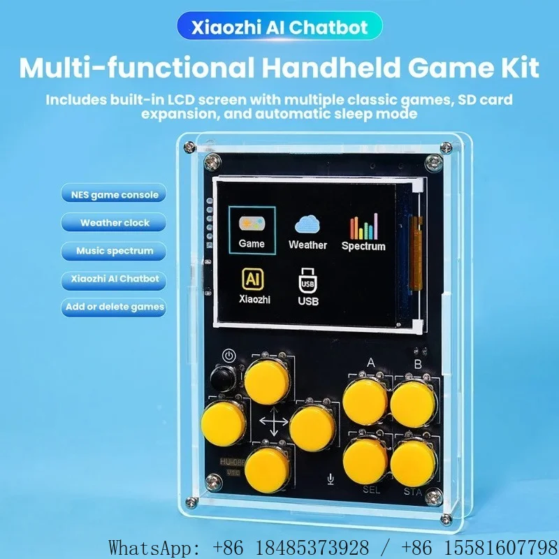 LCD Display Handheld Electronic DIY Kit Multifunctional Game Console Weather Clock AI Robot Welding Practice Assembly Module
