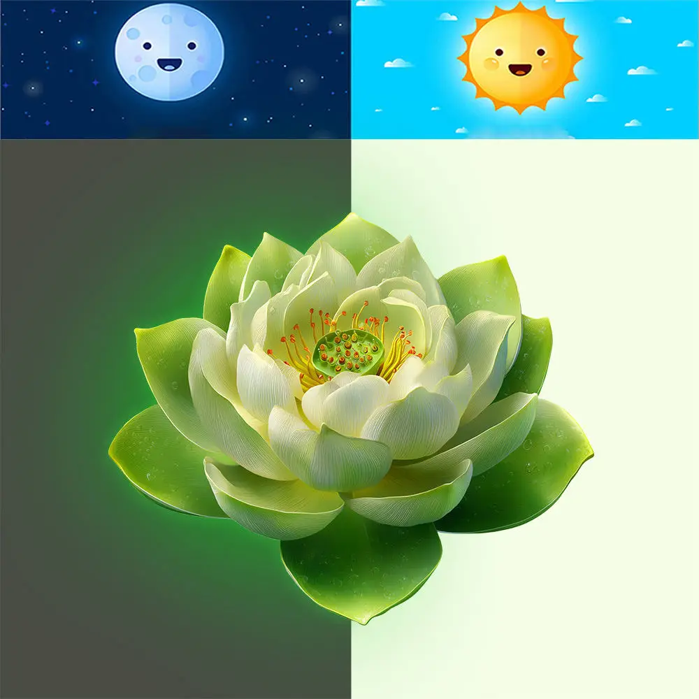 Fluorescent Green Lotus Toilet Decal Glow In Dark Home Washroom Decor Creative Wallpaper Art Waterproof Adhesive Decor
