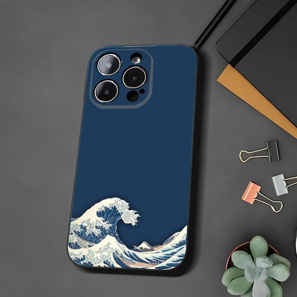 Great Wave Off Kanagawa Katsushika Hokusai Phone Case For Xiaomi 11 Redmi Note 11 5G 8T 9A 9 10T Note8Pro Note9 12S Black Case