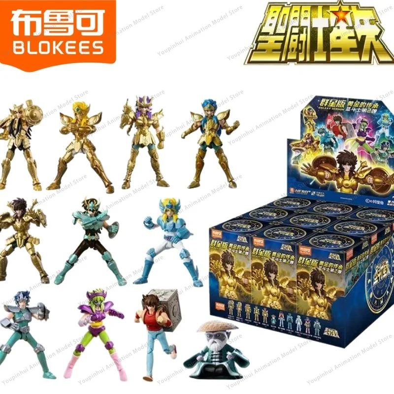 BLOKEES Saint Seiya Building Block Man Star Edition 2nd Hyoga Shiryu Juguete Coleccionable para Ensamblar, Regalo, Decoración de Escritorio
