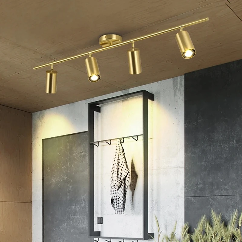 Modern Luxury gold  track spotlights Flush Mount Ceiling Light Fixture living room wall aisle bar Gu10 tracking light kit
