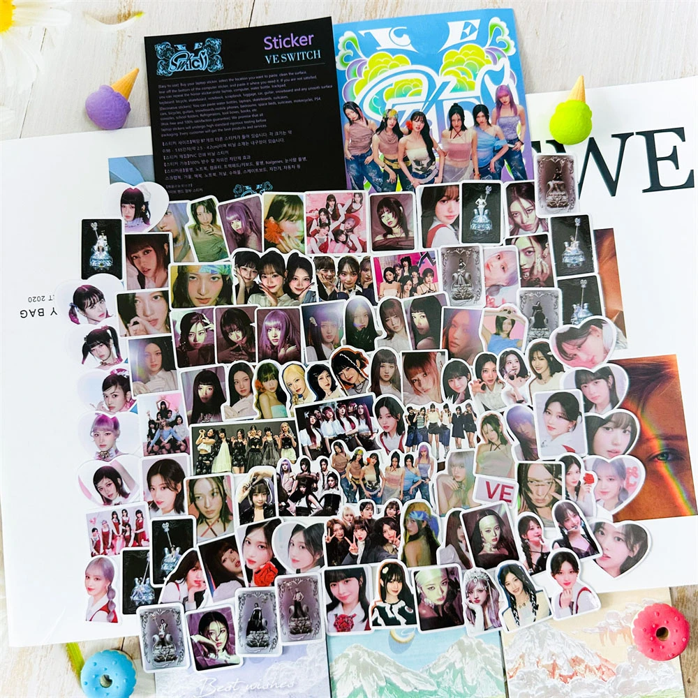 97Pcs/Pack KPOP SWITCH Album Stickers Yujin Gaeul Wonyoung LIZ Rei Leeseo Member Photo Suitcase Phone Notebook Sticker Fans Gift