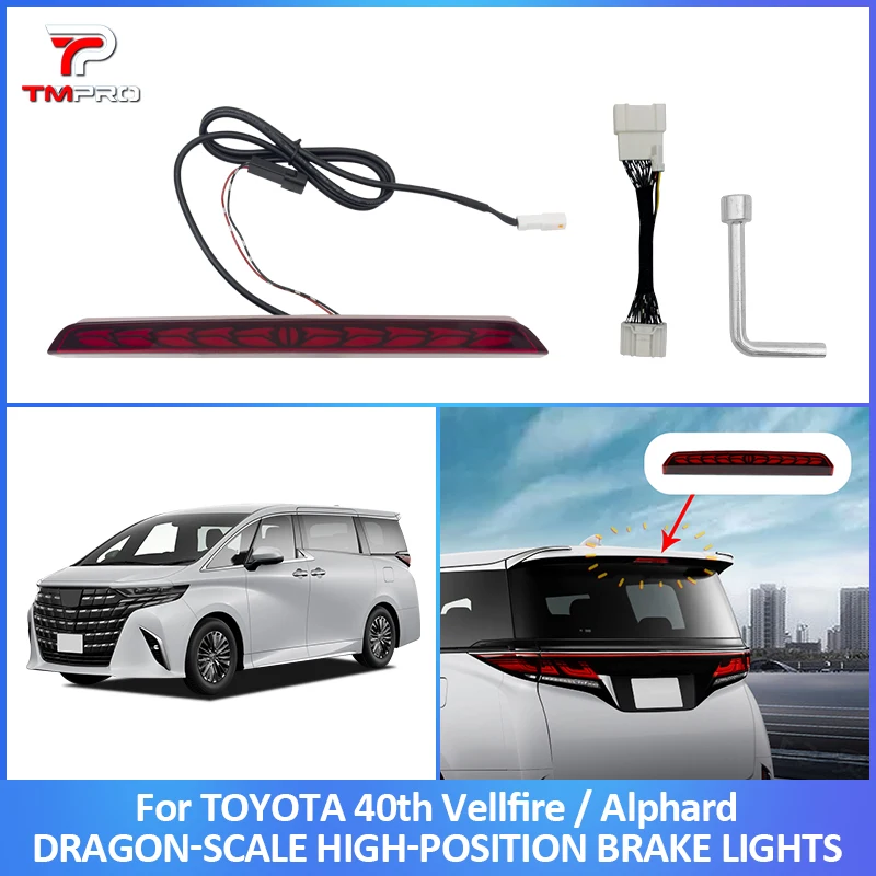 

For Toyota Alphard Vellfire 40 Serie 2024+ High-position brake lights with turn signals Automotive modification parts