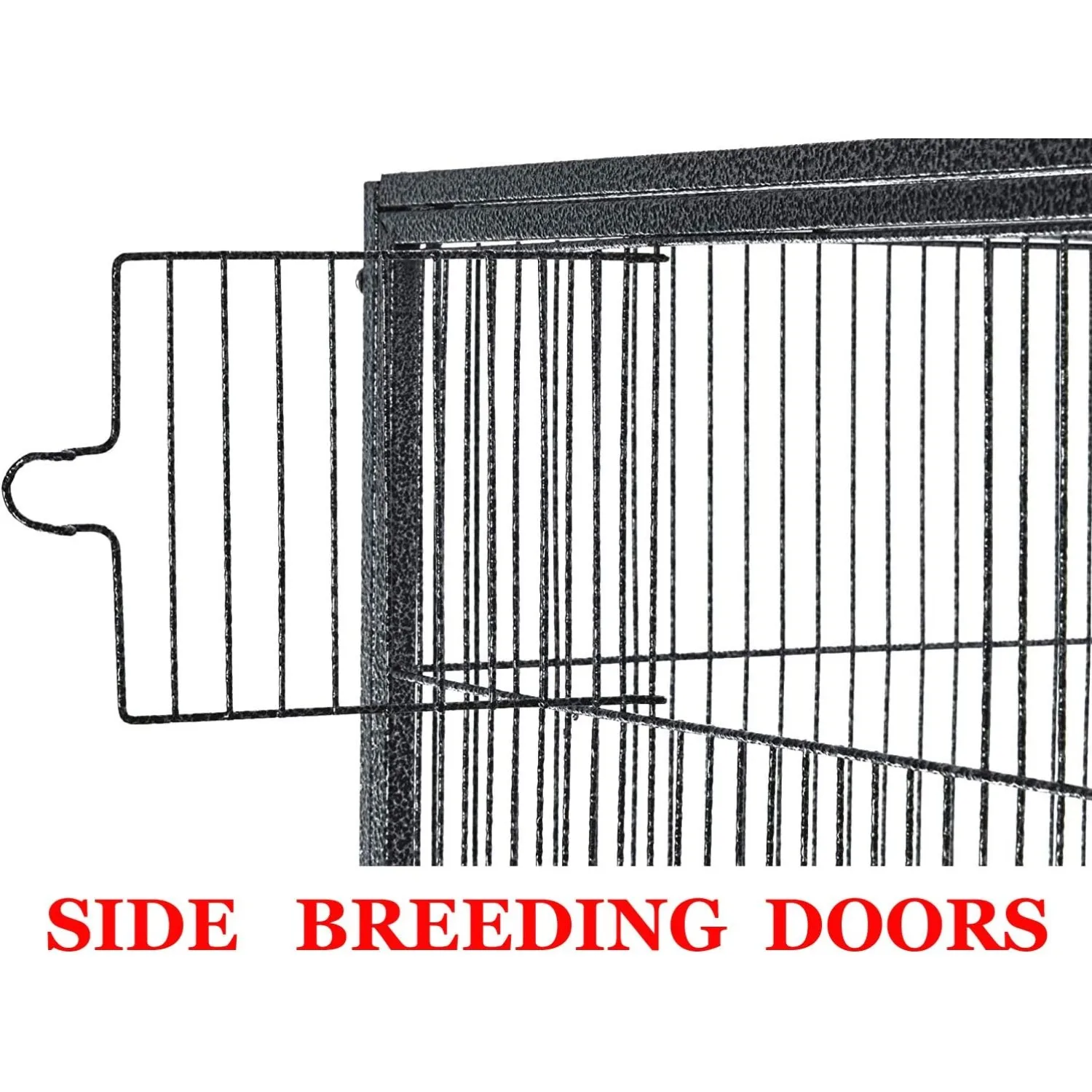 54" Large Wrought Iron Metal Bird Flight Breeder Cage with Side Breeding Nest Doors with Removable Rolling Stand