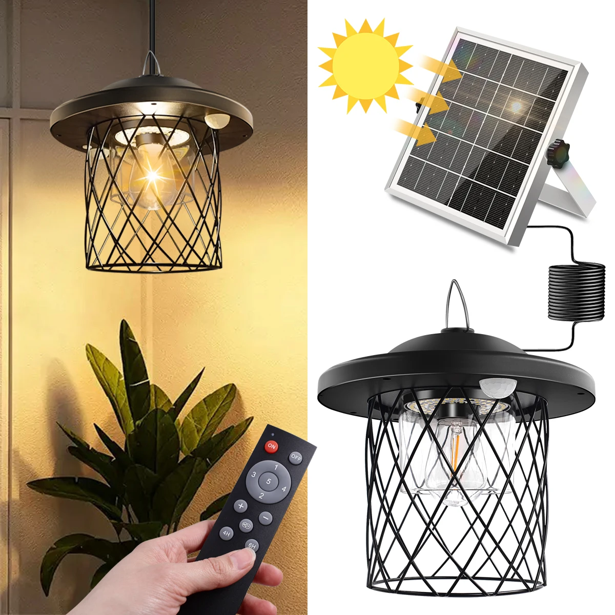 Solar Powered Motion Activated Lights Solar Lights Outdoor Indoor With 5 Mode Warm/Cool White Weatherproof for Shed Garage
