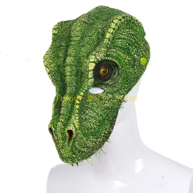 N5KB Tyrannosaurus Mask Dragons Dinosaur Mask Headwear ชุดฮาโลวีนคอสเพลย์