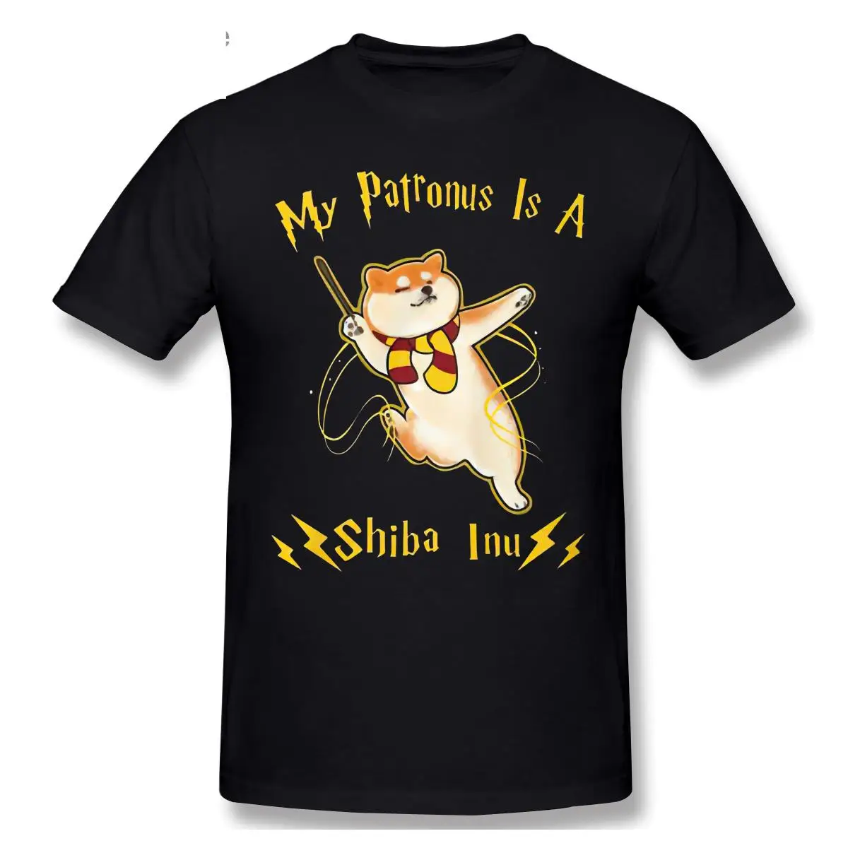 

My Patronus Is A Shiba Inu Short Sleeve Casual T-shirt Men Fashion O-neck 100% Cotton TShirts Tee Top