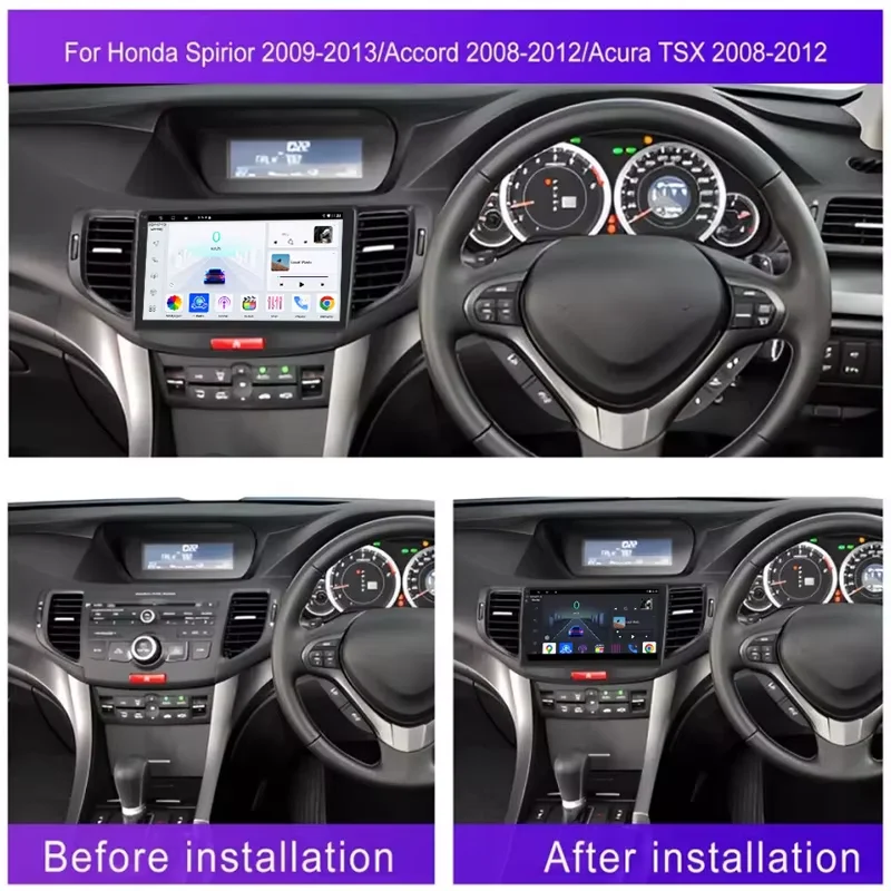 2 din Android 15 Auto Stereo Car radio For Acura TSX 2009-2014 Multimedia Wireless Apple Carplay Autoraido GPS navigation FM BT