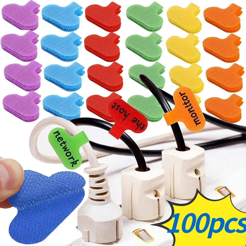 

150-10Pcs Cable Labels Cable Management Colorful Waterproof Cord Labels Tags for Home Wire Tags Self Adhesive Tear Resistant