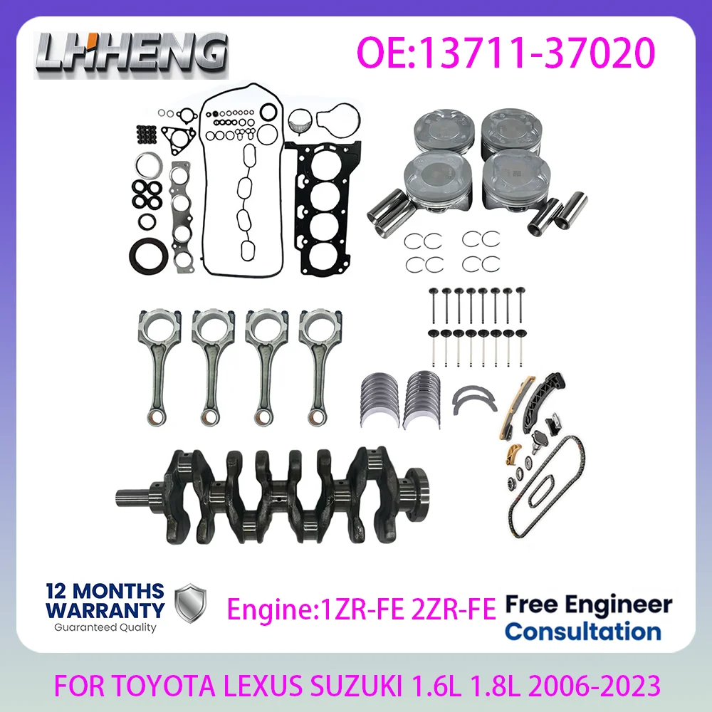 Engine Rebuilding Kits For TOYOTA COROLLA PREMIO VERSO YARIS AVENSIS AURIS ZRE152 1.8L 1.8 L T L4 GAS 2006-2019 2ZR-FE 2ZR-FAE