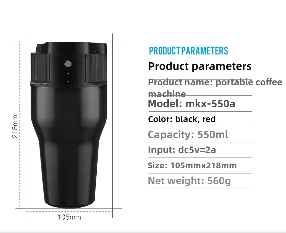 ماكينة صنع القهوة المحمولة نصف اليدوية في الهواء الطلق، شحن USB، كبسولة أوتوماتيكية صغيرة، ماكينة القهوة الأمريكية المحمولة