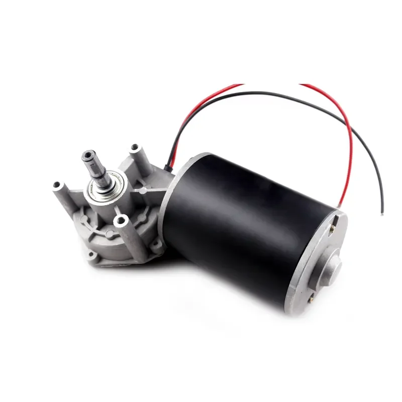 12V DC Worm Gear Motor 100W 60RPM High Torque Low Speed Electric Geared Motor for Industrial Automation Machinery Drive DC