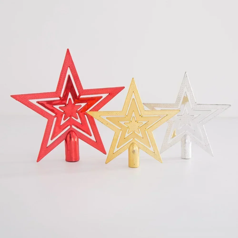 Christmas Tree Decoration Pentagram Holiday Atmosphere Plating Christmastree Top Star Garland Supplies addobbi albero di natale