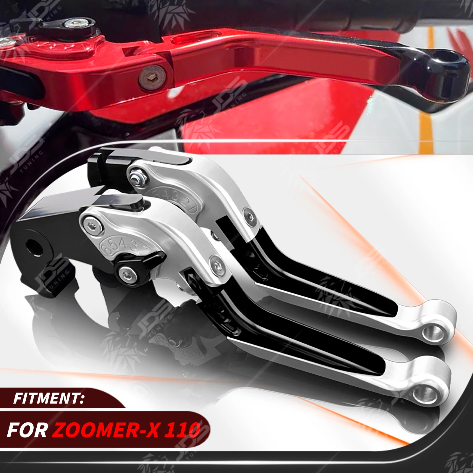 

JDSTUNING Для Honda ZOOMER X 110: Комплект регулируемых складных рычагов сцепления и тормоза, аксессуары и запчасти для мотоциклов