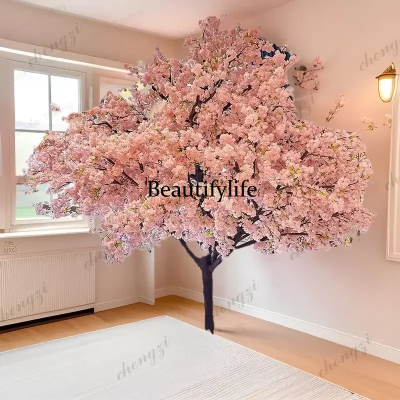 Y136 Large encrypted simulated cherry blossom tree wishing tree fake tree peach blossom indoor and outdoor simulated flowers