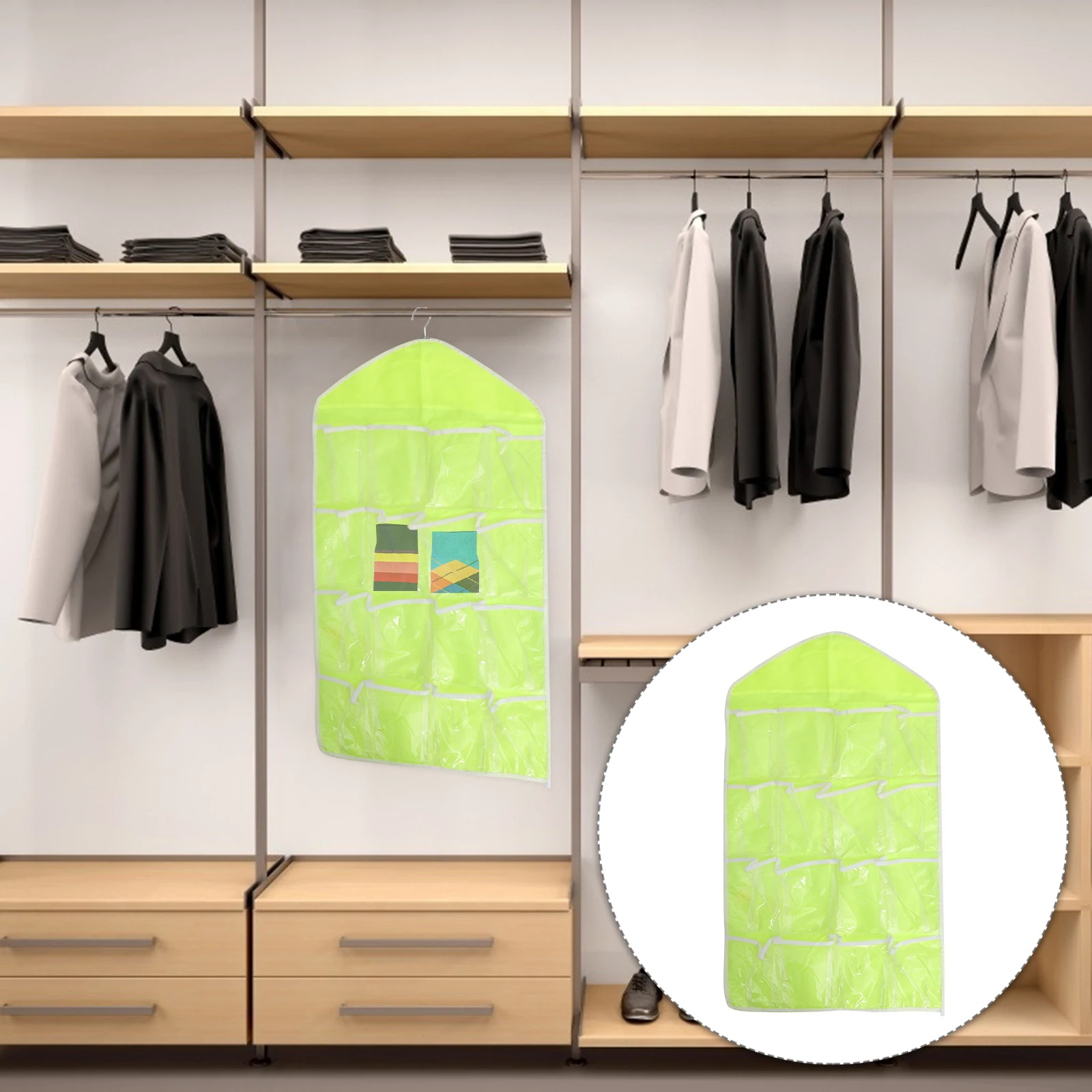 

16 Pockets Over Door Hanging Storage Bag Holder Closet Organizer Wardrobe Organizer Underwear Socks Bra Storage Blue