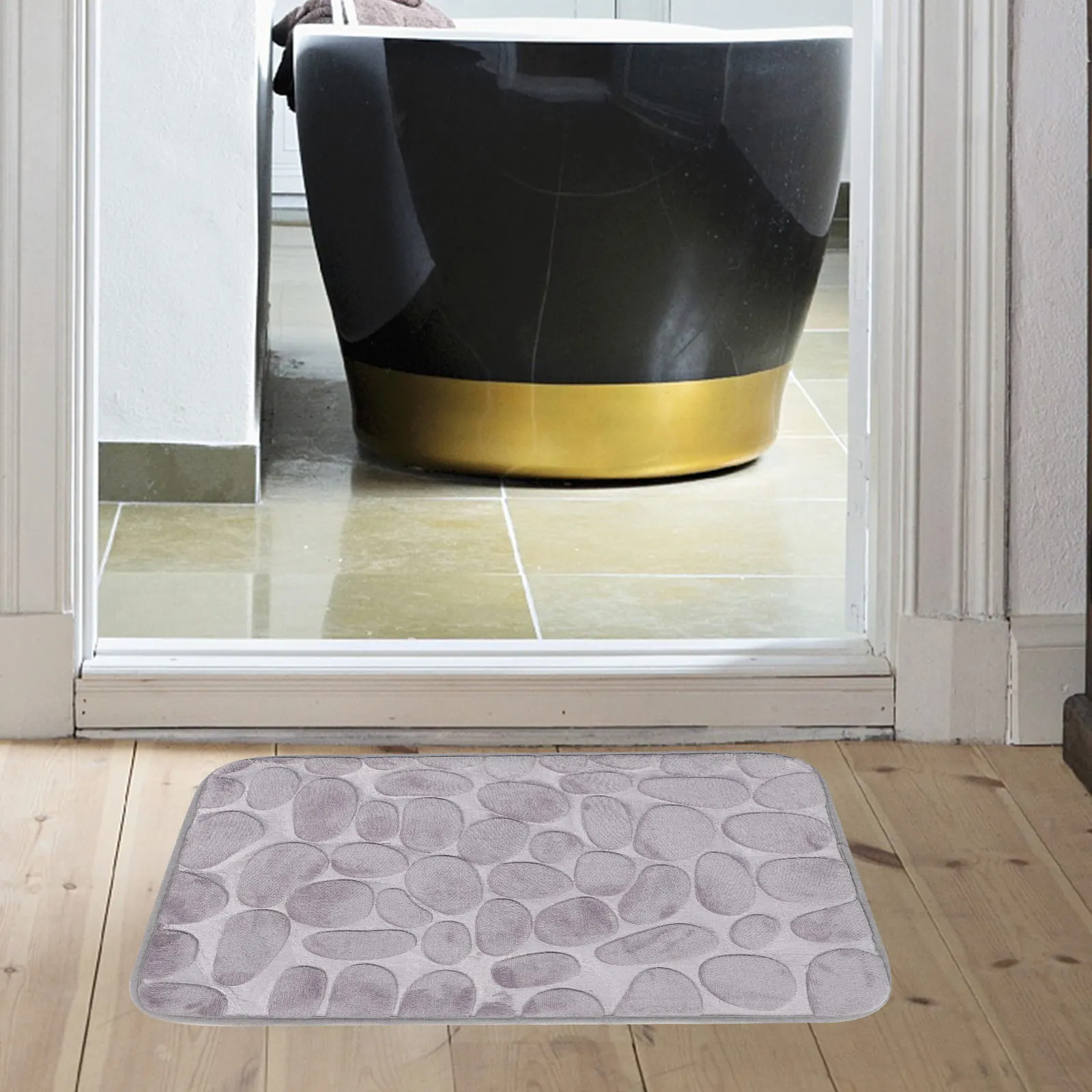 

1Pc Creative Pebble Design AntiSlip Floor Mat Practical Comfortable Bathroom Accessory Home Decor Gift