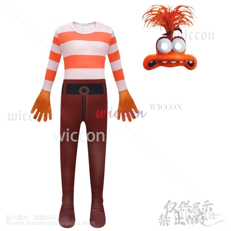 Kids Halloween Costume Movie Inside Cartoon Out 2 Anxiety Cosplay Jumpsuit Boy Sweatshirt Hoodie + Pant Set Children Customized