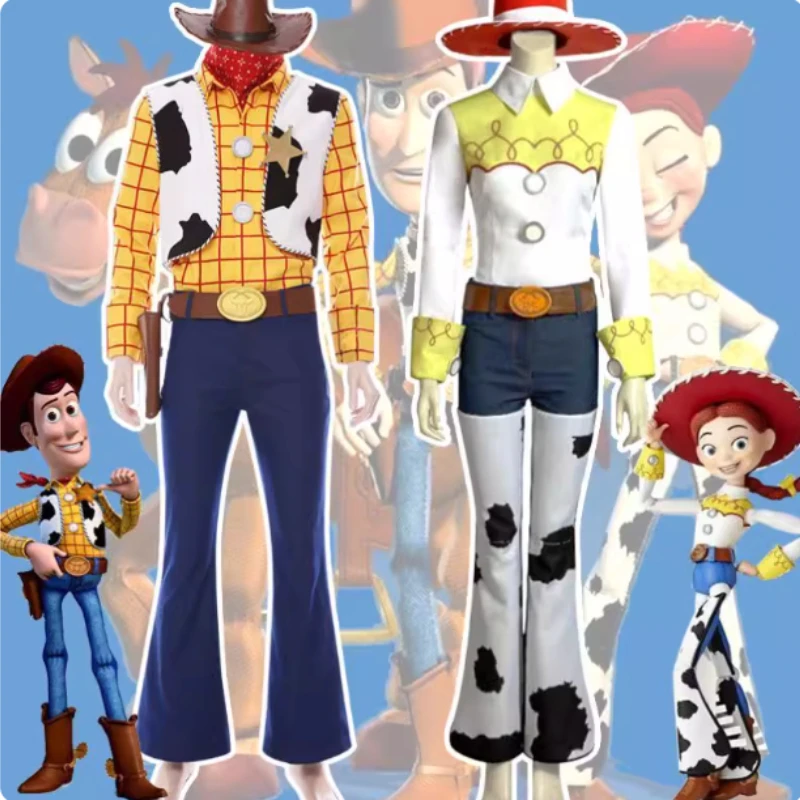 زي وودي التنكري جيسي للبالغين كرنفال أنيمي لحفلة الهالوين فستان فاخر